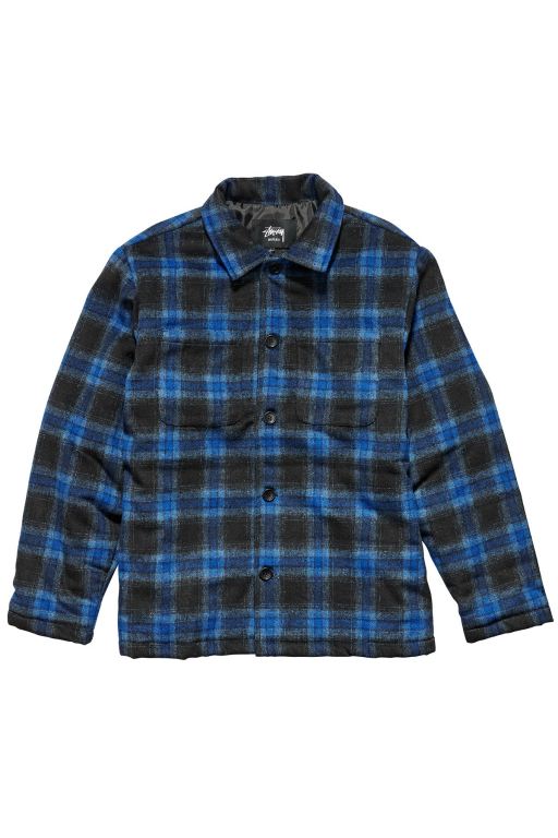 Stussy Mens Check Jackets Navy - UPYMR0217